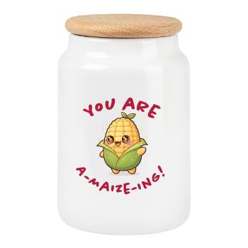 You Are Amazeing - Cookie Jar with Wooden Lid - white - Front