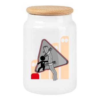 SIGNAL - Cookie Jar with Wooden Lid - white - Front
