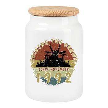 33rd Birthday Rocking the crowd DRM 11/1992 - Cookie Jar with Wooden Lid - white - Front