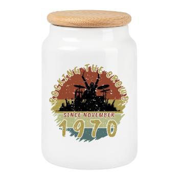 55e anniversaire Faire vibrer la foule DRM 11/1970 - Boîte à biscuits avec couvercle en bois - blanc - Devant