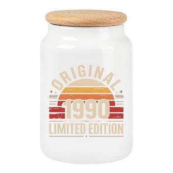 Original 1990 Edition Limitée Vintage - Boîte à biscuits avec couvercle en bois - blanc - Devant