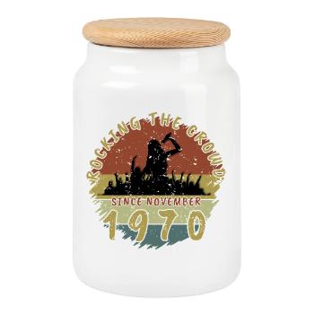 55e anniversaire Faire vibrer la foule SNG 11/1970 - Boîte à biscuits avec couvercle en bois - blanc - Devant
