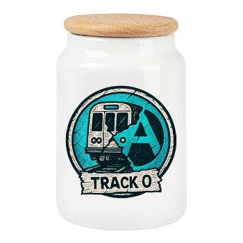 Track O Underground - Cookie Jar with Wooden Lid - white - Front