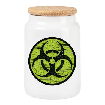 Unterirdische biologische Gefahr - Contamination Zombie - Keksdose mit Holzdeckel - Weiß - Vorne