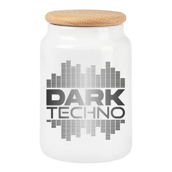 Dark Techno Pulse - Cookie Jar with Wooden Lid - white - Front