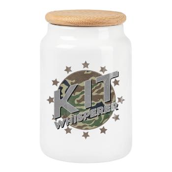 Scale Model Kit Whisperer Camo Stars - Cookie Jar with Wooden Lid - white - Front