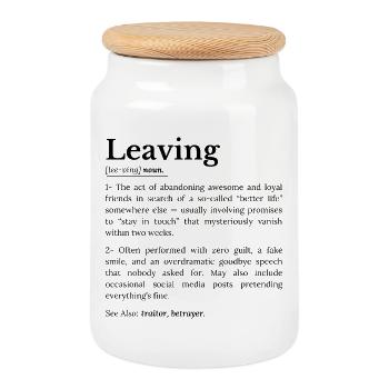 Coworker Leaving: Office Farewell Humor - Cookie Jar with Wooden Lid - white - Front