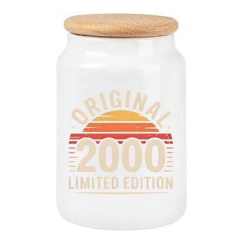 Original 2000 Edition Rétro Soleil - Boîte à biscuits avec couvercle en bois - blanc - Devant