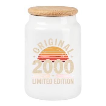 Édition Originale 2000 Sunset Retro - Boîte à biscuits avec couvercle en bois - blanc - Devant