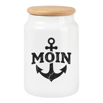 Anchor Moin Home Allemagne du Nord - Boîte à biscuits avec couvercle en bois - blanc - Devant