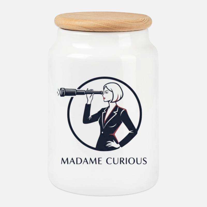 Madame Curious - Keksdose mit Holzdeckel - Weiß