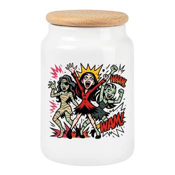 Vampire Queen Zombie Dance - Cookie Jar with Wooden Lid - white - Front
