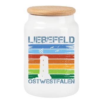 Liebefeld ❤ Sparrenburg - Cookie Jar with Wooden Lid - white - Front