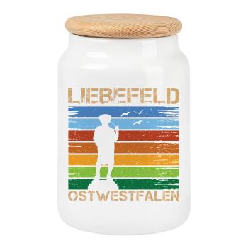 Liebefeld ❤ Leineweber - Cookie Jar with Wooden Lid - white - Front