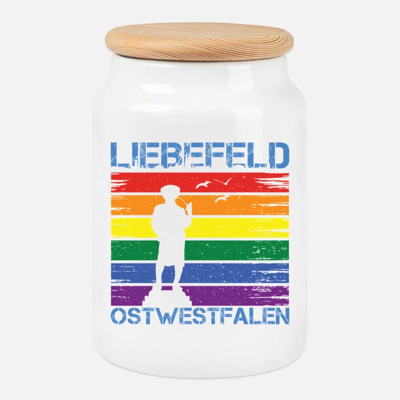 Liebefeld ❤ Leineweber PRIDE - Keksdose mit Holzdeckel - Weiß