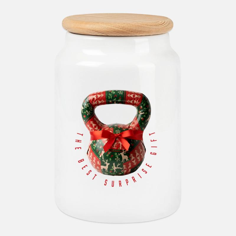 Kettlebell – Das beste Überraschungsgeschenk - Keksdose mit Holzdeckel - Weiß