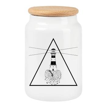 The black beacon that guides our lives - Cookie Jar with Wooden Lid - white - Front