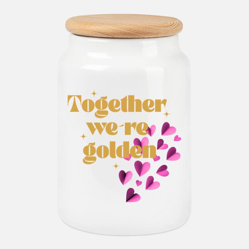 Gemeinsam sind wir Gold wert - Keksdose mit Holzdeckel - Weiß