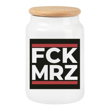 FCK Mar – Déclaration antifasciste Shi - Boîte à biscuits avec couvercle en bois - blanc - Devant