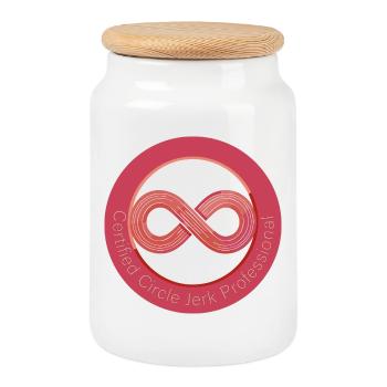 Professionnel certifié Circle Jerk - Boîte à biscuits avec couvercle en bois - blanc - Devant