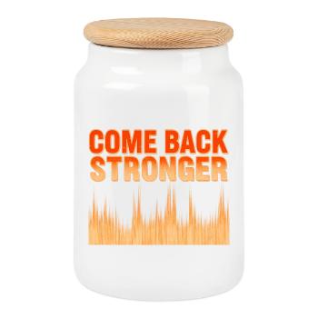 COME BACK STRONGER - Keksdose mit Holzdeckel - Weiß - Vorne