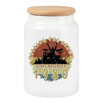45e anniversaire Faire vibrer la foule DRM 11/1980 - Boîte à biscuits avec couvercle en bois - blanc - Devant