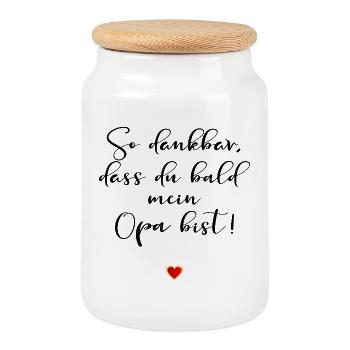BABY OPA SCHWANGERSCHAFT VERKÜNDEN - Keksdose mit Holzdeckel - Weiß - Vorne