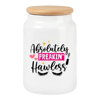 Cœurs pop fous - Boîte à biscuits avec couvercle en bois - blanc - Devant