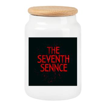 La septième sennce - Boîte à biscuits avec couvercle en bois - blanc - Devant