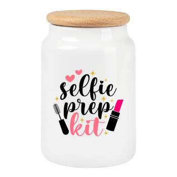 Kit Coeur Étoilé - Boîte à biscuits avec couvercle en bois - blanc - Devant
