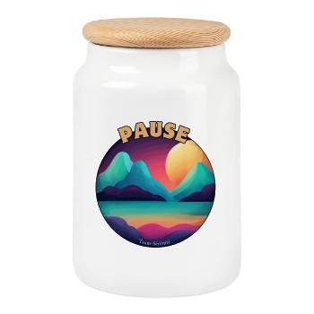 Serenity Break - Cookie Jar with Wooden Lid - white - Front