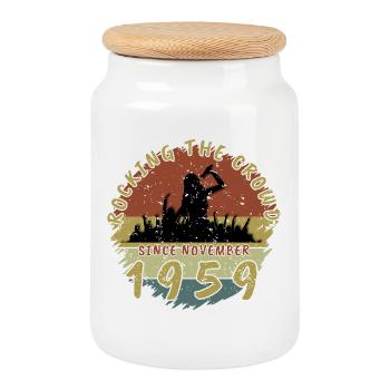 66e anniversaire Faire vibrer la foule SNG 11/1959 - Boîte à biscuits avec couvercle en bois - blanc - Devant