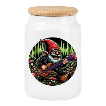 Lutin de roche - Boîte à biscuits avec couvercle en bois - blanc - Devant