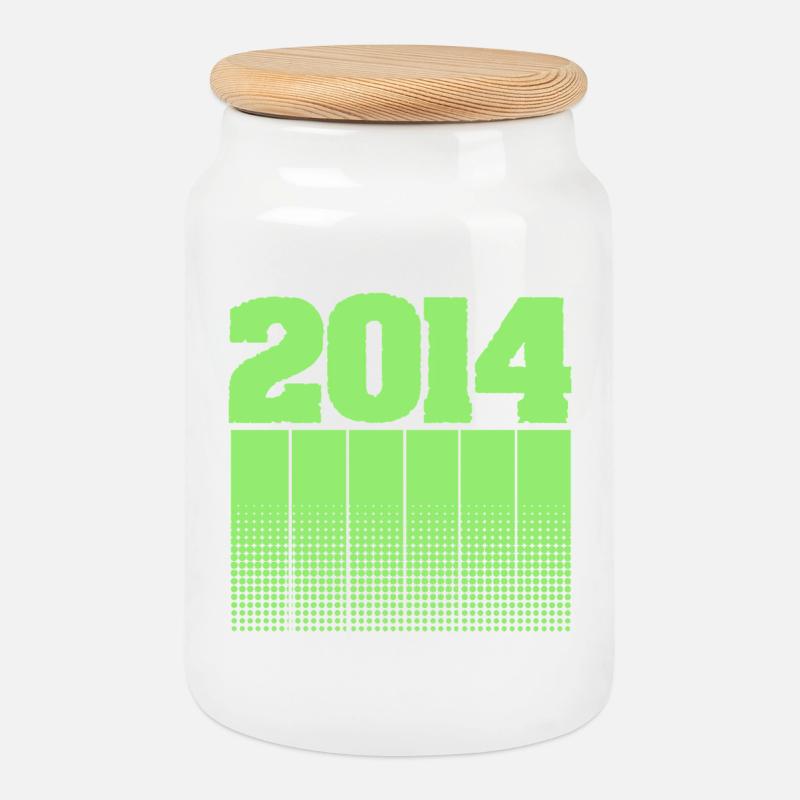 2014 2014 - Keksdose mit Holzdeckel - Weiß