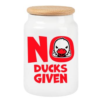 Gans No Ducks Given Mittelfinger Freche Ente Cool - Keksdose mit Holzdeckel - Weiß - Vorne