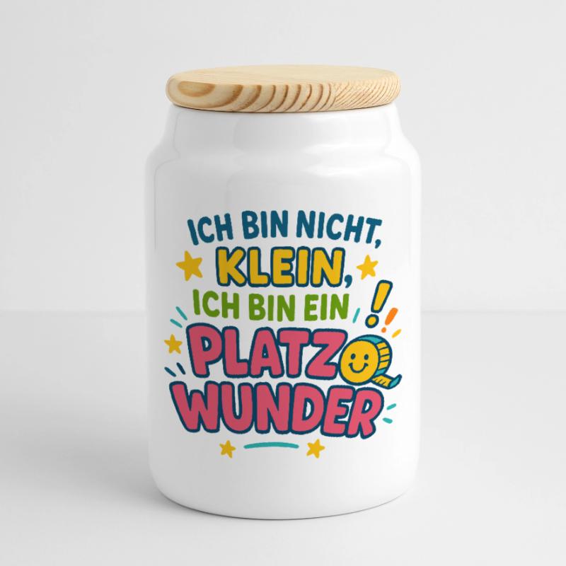 Ich bin ein Platzwunder Spruch Keksdose mit Holzdeckel