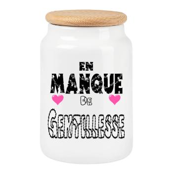 En Manque de Gentillesse - Boîte à biscuits avec couvercle en bois - blanc - Devant
