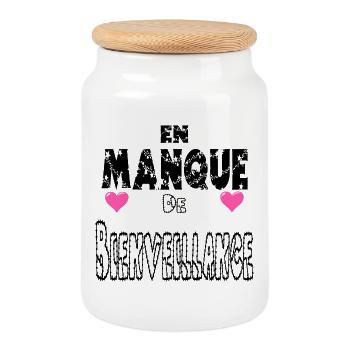 En Manque De Bienveillance - Boîte à biscuits avec couvercle en bois - blanc - Devant
