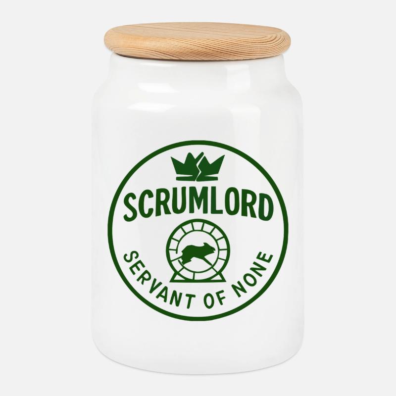 Scrumlord - Ruler without minions - Cookie Jar with Wooden Lid - white