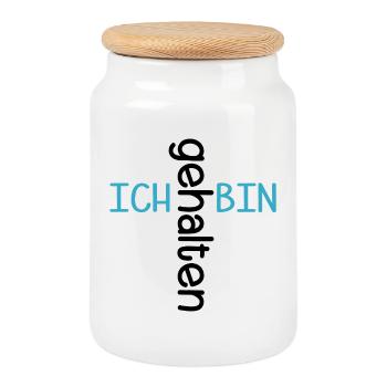 JE SUIS TENU DE FAIRE CONFIANCE À L’ÉGLISE - Boîte à biscuits avec couvercle en bois - blanc - Devant