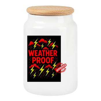 Wetterfestes Grafikdesign - Keksdose mit Holzdeckel - Weiß - Vorne
