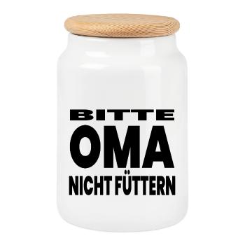 Oma - Keksdose mit Holzdeckel - Weiß - Vorne