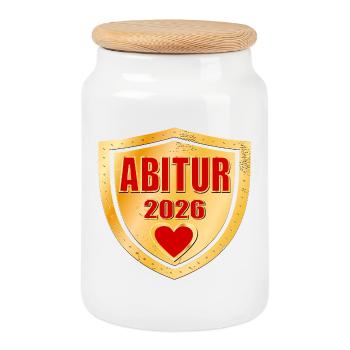 GRADUATION ABI 2026 ABITUR - Cookie Jar with Wooden Lid - white - Front