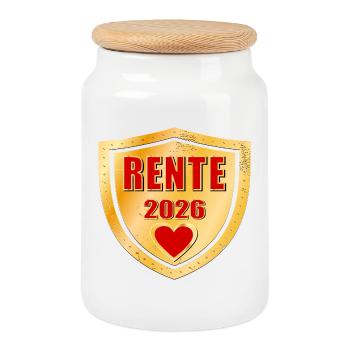 Rente 2026 Rentnerin Kollegin - Keksdose mit Holzdeckel - Weiß - Vorne