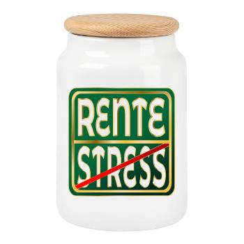 Abschied Stress Rente - Keksdose mit Holzdeckel - Weiß - Vorne