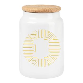 Bitcoin jaune - Boîte à biscuits avec couvercle en bois - blanc - Devant