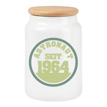 1964 1964 - Keksdose mit Holzdeckel - Weiß - Vorne