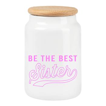 Sexe Révélation Réveillon Nouvel An Nouvel An - Boîte à biscuits avec couvercle en bois - blanc - Devant