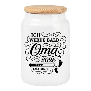 I'm going to be a grandma soon 2026 - Cookie Jar with Wooden Lid - white - Front