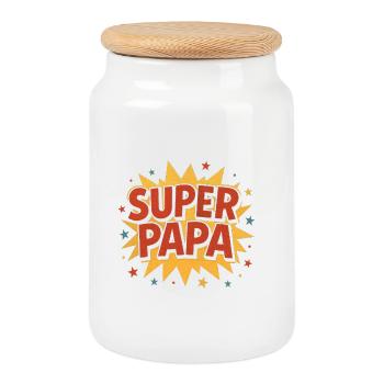 Super Dad Comic Explosion - Cookie Jar with Wooden Lid - white - Front